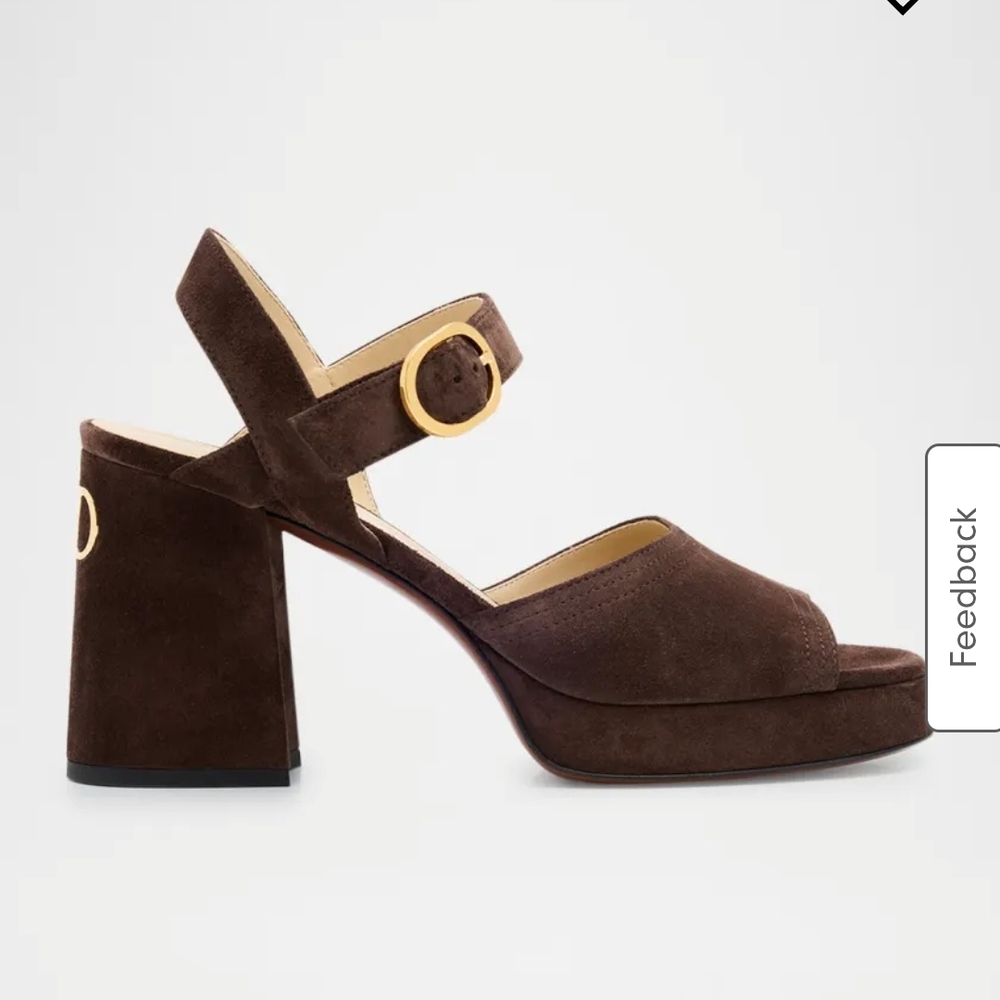 Valentino Fawcette VLogo Suede Platform Sandals